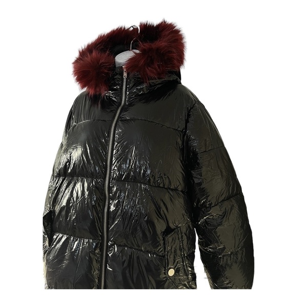 Forever 21 Plus Size Puffer Coat With A Burgundy Fur Hoodie | Brand New | 0x